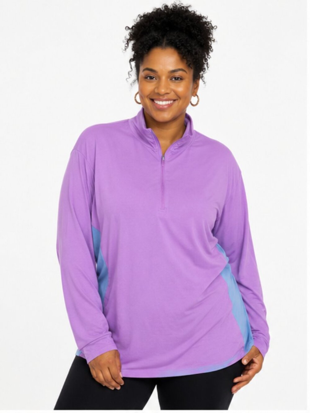 TITLE NINE Purple Technical Athletic Half Zip Pullover Jacket Size XL